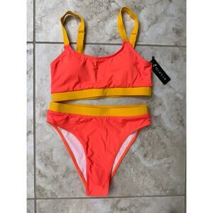 Tempted Me Orange yellow 2 piece NWT small